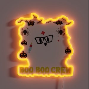 Boo Boo Crew Boo Crew Boo Boo Crew For Halloween Boo Boo Crew RGB Neon Sign