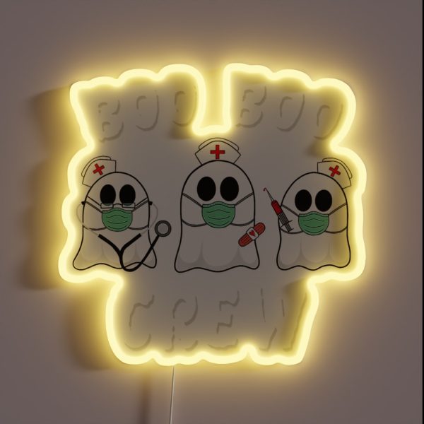 Boo Boo Crew Funny Nurse Halloween RGB Neon Sign