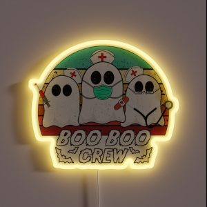 Boo Boo Crew Funny Nurse Halloween RGB Neon Sign