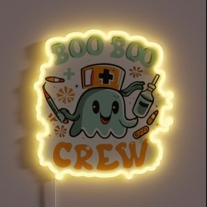 Boo Boo Crew Nurse Costume RGB Neon Sign