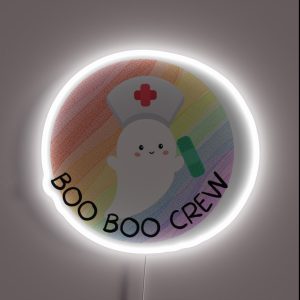 Boo Boo Crew Nurse Ghost Halloween RGB Neon Sign