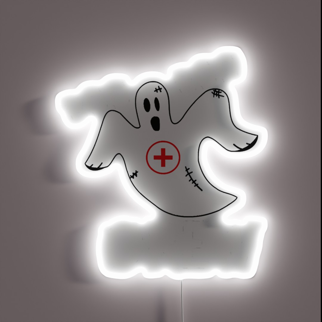 Boo Boo Crew Nurse Ghost RGB Neon Sign Boo Boo Crew Nurse Ghost RGB Neon Sign