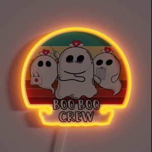 Boo Boo Crew Nurse Ghosts RGB Neon Sign