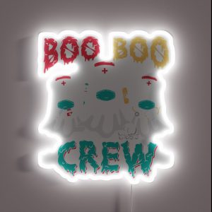 Boo Boo Crew Nurse Halloween Ghost Costume RGB Neon Sign