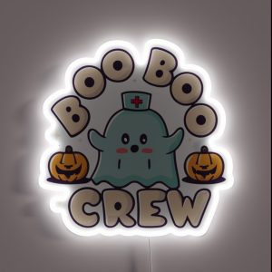 Boo Boo Crew Nurse Halloween Nurse RGB Neon Sign