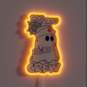 Boo Boo Crew Nurse Halloween RGB Neon Sign