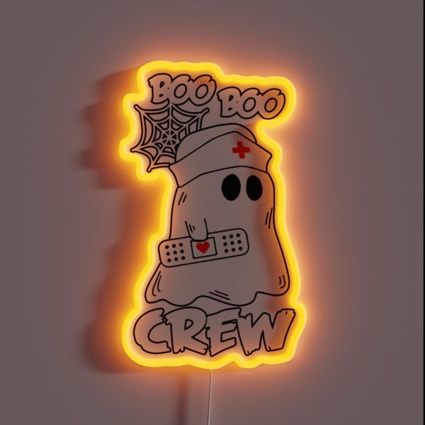 Boo Boo Crew Nurse Halloween RGB Neon Sign