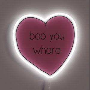 Boo You Whore Heart RGB Neon Sign
