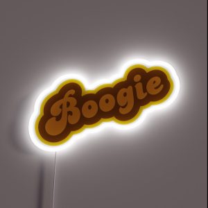 Boogie Retro 70s Logo RGB Neon Sign