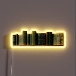 Book Aesthetic Green Open Book With Flowers Growing From Book RGB Neon Sign