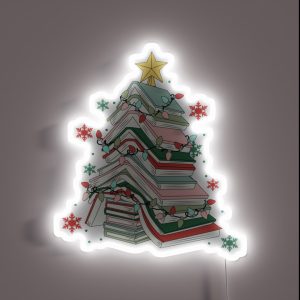 Book Christmas Tree RGB Neon Sign