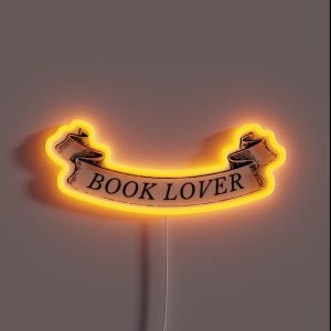 Book Lover Vintage Banner Dark RGB Neon Sign