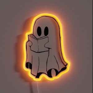 Book Reading Ghost RGB Neon Sign