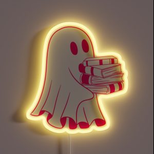 Book Reading Sheet Ghost RGB Neon Sign