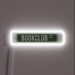 Bookclub St Book Tropes Aesthetic Bookish Dark Green Road Street Sign RGB Neon Sign