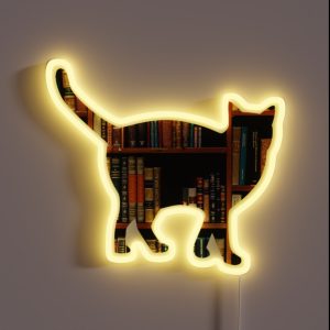 Books And Cat RGB Neon Sign Books And Cat RGB Neon Sign