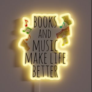 Books And Music Make Life Better 2 RGB Neon Sign