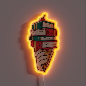 Books Ice Cream RGB Neon Sign Books Ice Cream RGB Neon Sign