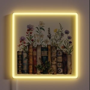 Books With Flowers RGB Neon Sign Books With Flowers RGB Neon Sign