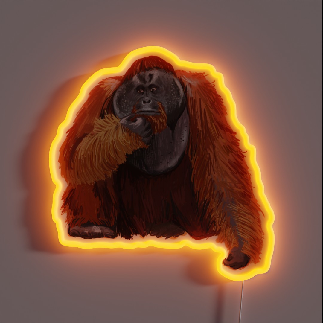 Borneo Orangutan Critically Endangered RGB Neon Sign Borneo Orangutan Critically Endangered RGB Neon Sign