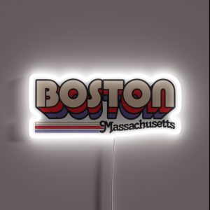 Boston MA City Stripes RGB Neon Sign