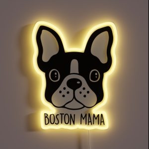 Boston Terrier Mom Boston Mama RGB Neon Sign Boston Terrier Mom Boston Mama RGB Neon Sign