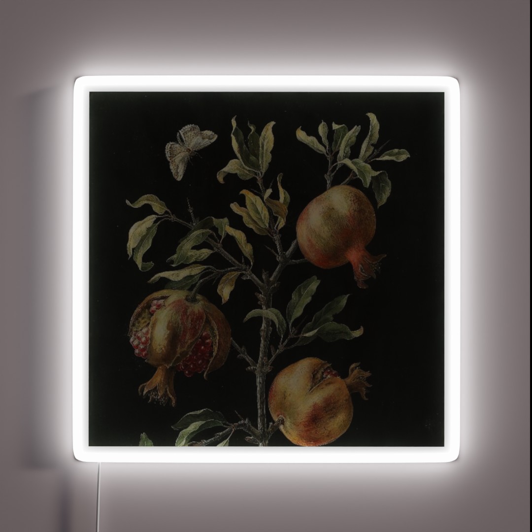 Botanical Illustration Pomegranate RGB Neon Sign Botanical Illustration Pomegranate RGB Neon Sign