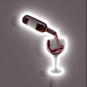 Bottle And Glass Of Wine RGB Neon Sign Bottle And Glass Of Wine RGB Neon Sign