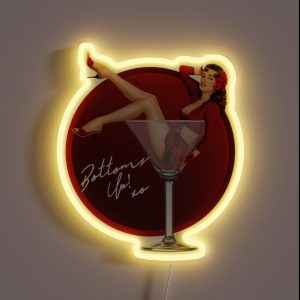 Bottoms Up Martini Pin Up RGB Neon Sign