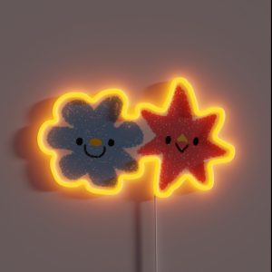 Bouba Kiki But Cute And Pastel RGB Neon Sign