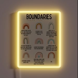 Boundaries Mental Health Reminder For Counselors RGB Neon Sign