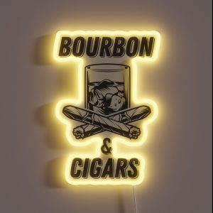 Bourbon And Cigars RGB Neon Sign