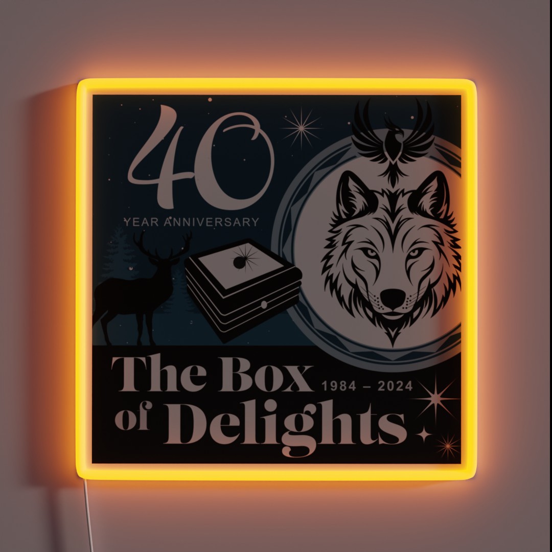 Box Of Delights Main Image 40 Year RGB Neon Sign Box Of Delights Main Image 40 Year RGB Neon Sign