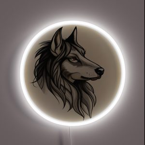 Braided Hair Dog Portrait RGB Neon Sign Braided Hair Dog Portrait RGB Neon Sign