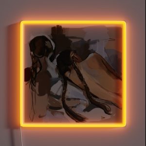 Braided Hair Girl RGB Neon Sign
