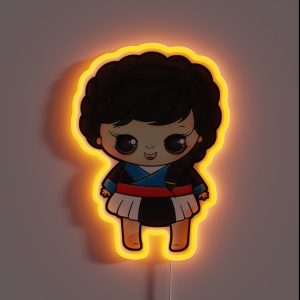 Braided Hair Hmong Girl RGB Neon Sign