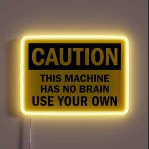 Brain Warning Sign RGB Neon Sign Brain Warning Sign RGB Neon Sign