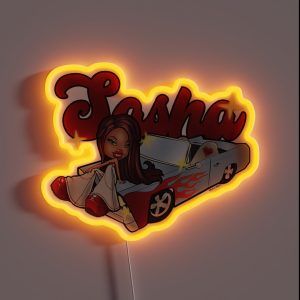Bratz Sasha Car Flames RGB Neon Sign