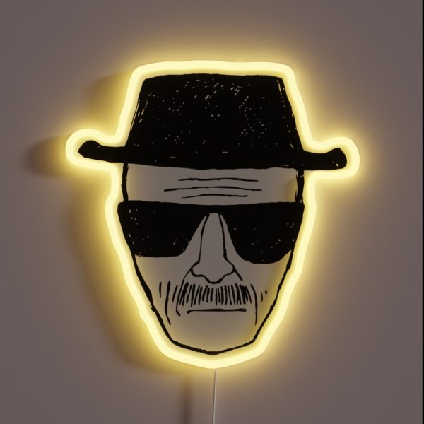 Breaking Bad Walter White Heisenberg Face RGB Neon Sign