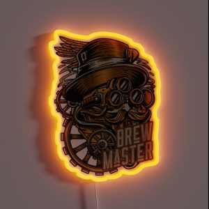 Brew Master Home Brew Steam Punk Design Funny RGB Neon Sign