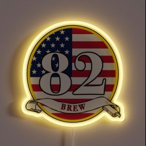 Brew82 American Flag Logo RGB Neon Sign