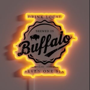 Brewed In Buffalo Bottle Cap RGB Neon Sign