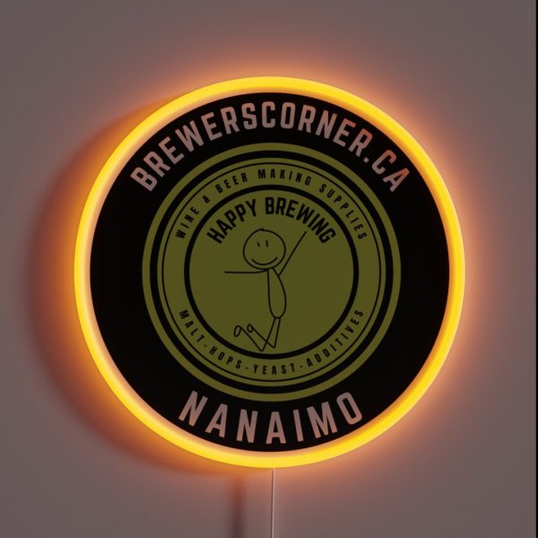 Brewers Corner Nanaimo Happy Brewing RGB Neon Sign