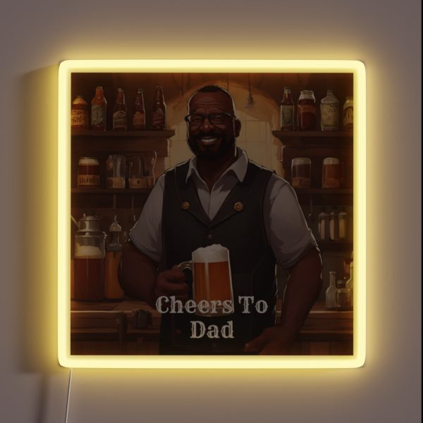 Brewmaster Cheers To Dad Art RGB Neon Sign