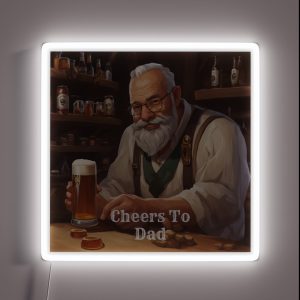 Brewmaster Cheers To Dad Art RGB Neon Sign