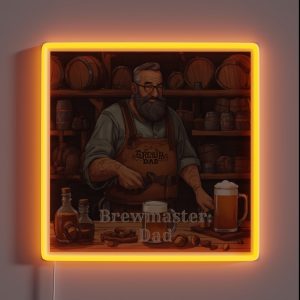 Brewmaster Dad Art RGB Neon Sign