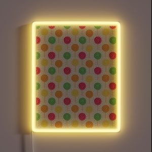 Bright Playful Candy Lollies Pattern RGB Neon Sign Bright Playful Candy Lollies Pattern RGB Neon Sign