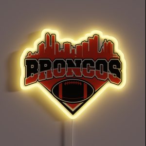 Broncos Football Skyline Football Team RGB Neon Sign Broncos Football Skyline Football Team RGB Neon Sign