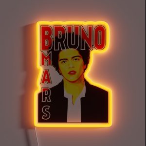 Bruno Mars Graphic Design RGB Neon Sign