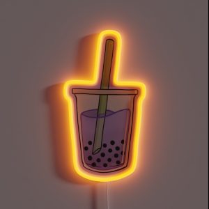 Bubble Tea Purple RGB Neon Sign